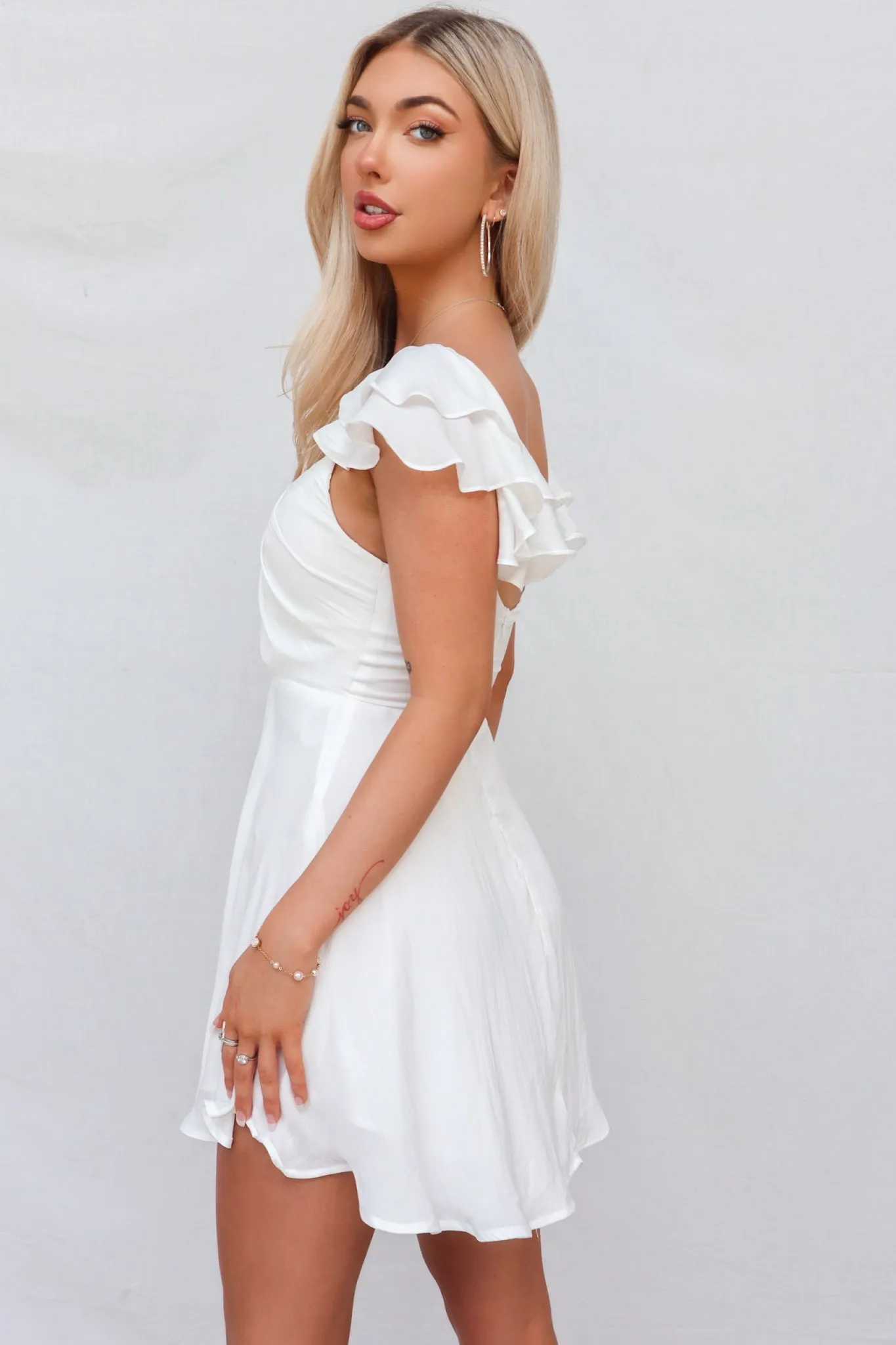 White Effie Mini Dress - Flattering and Stylish