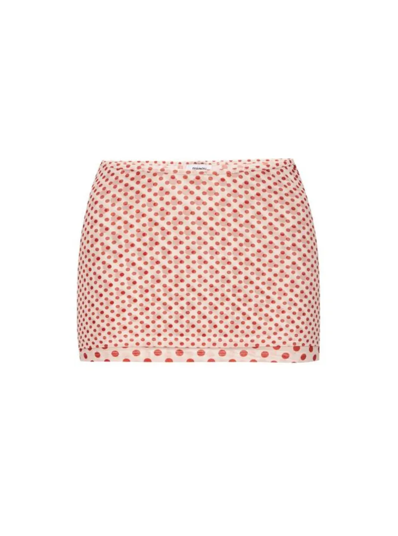 Elektra Skirt in White Polka Dot