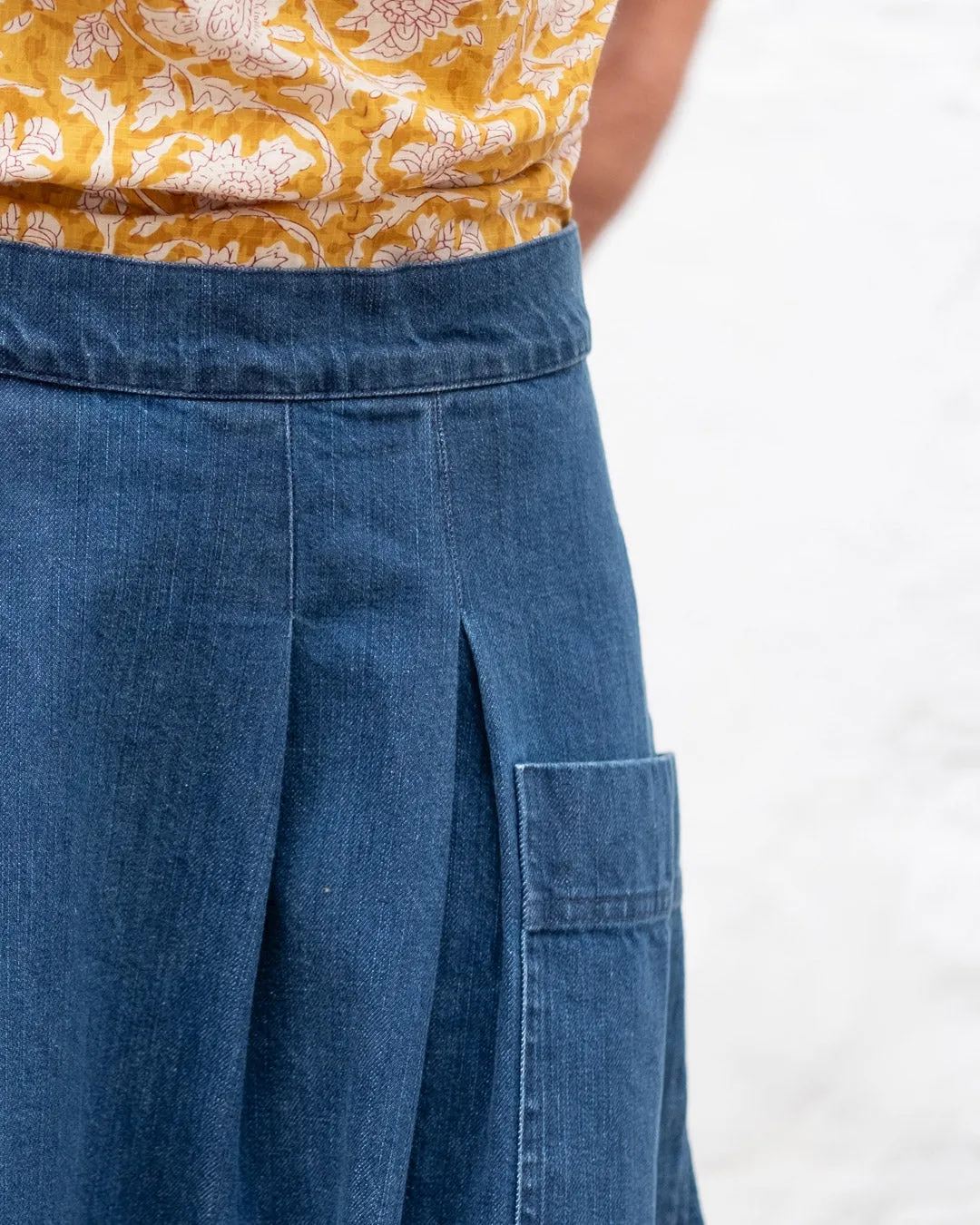 Elsie Midi Skirt - Heavy Denim