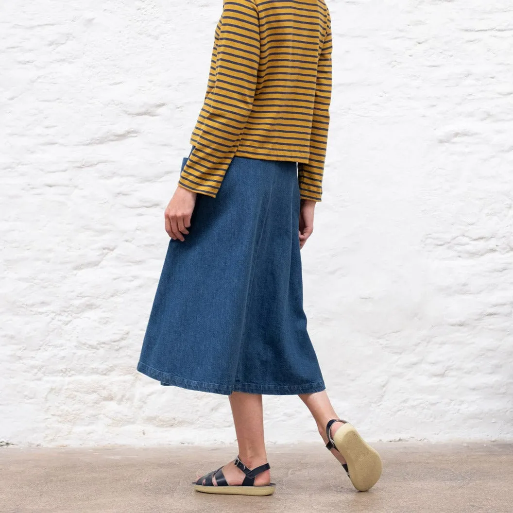 Elsie Midi Skirt - Heavy Denim