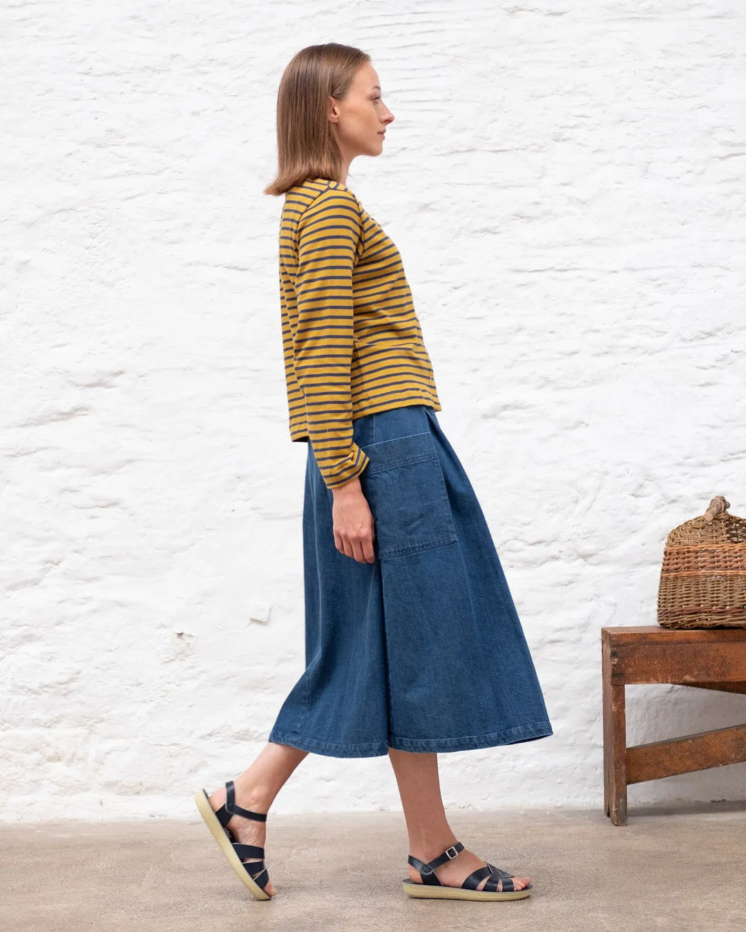 Elsie Midi Skirt - Heavy Denim