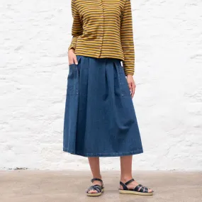 Elsie Midi Skirt - Heavy Denim