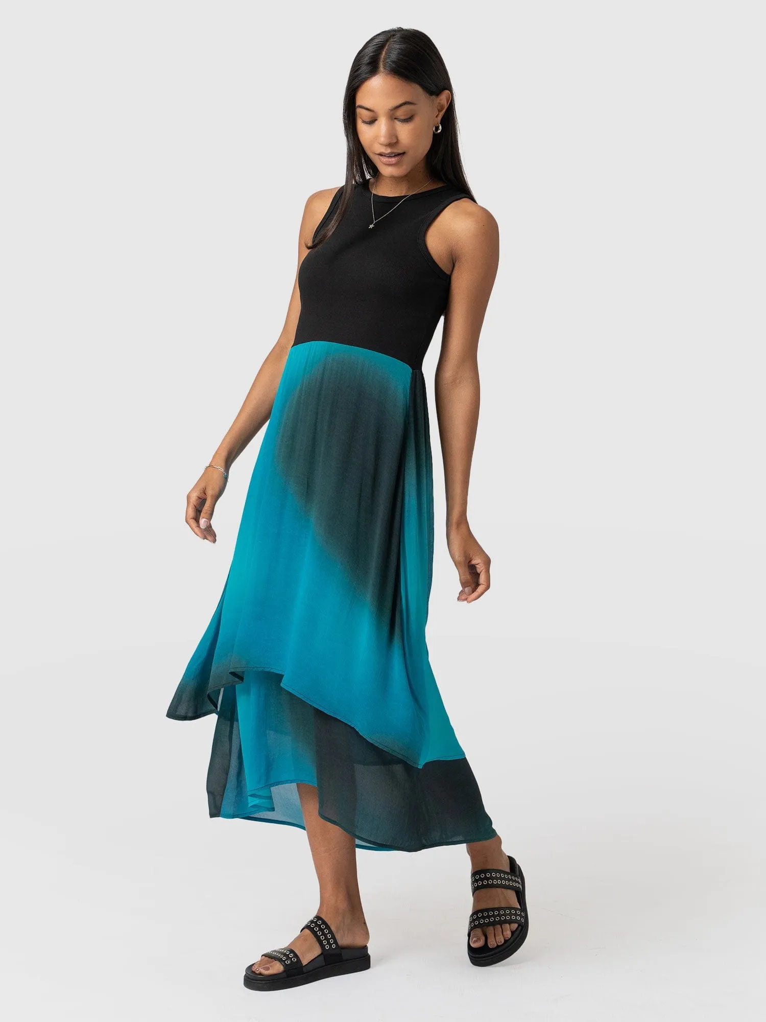 Etta Layered Dress - Blue coral