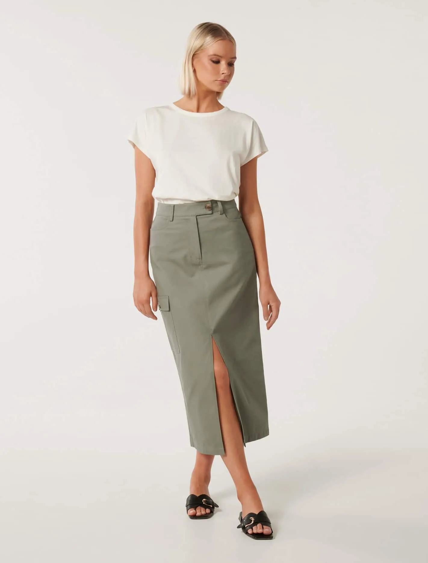 Evelyn Split Midi Skirt