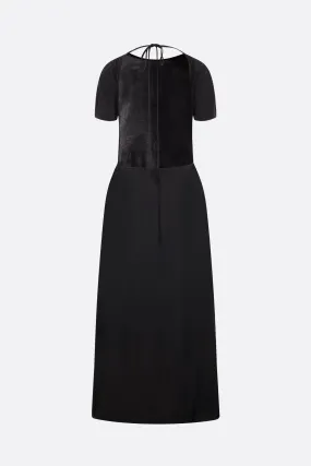 fluid technical gabardine long dress