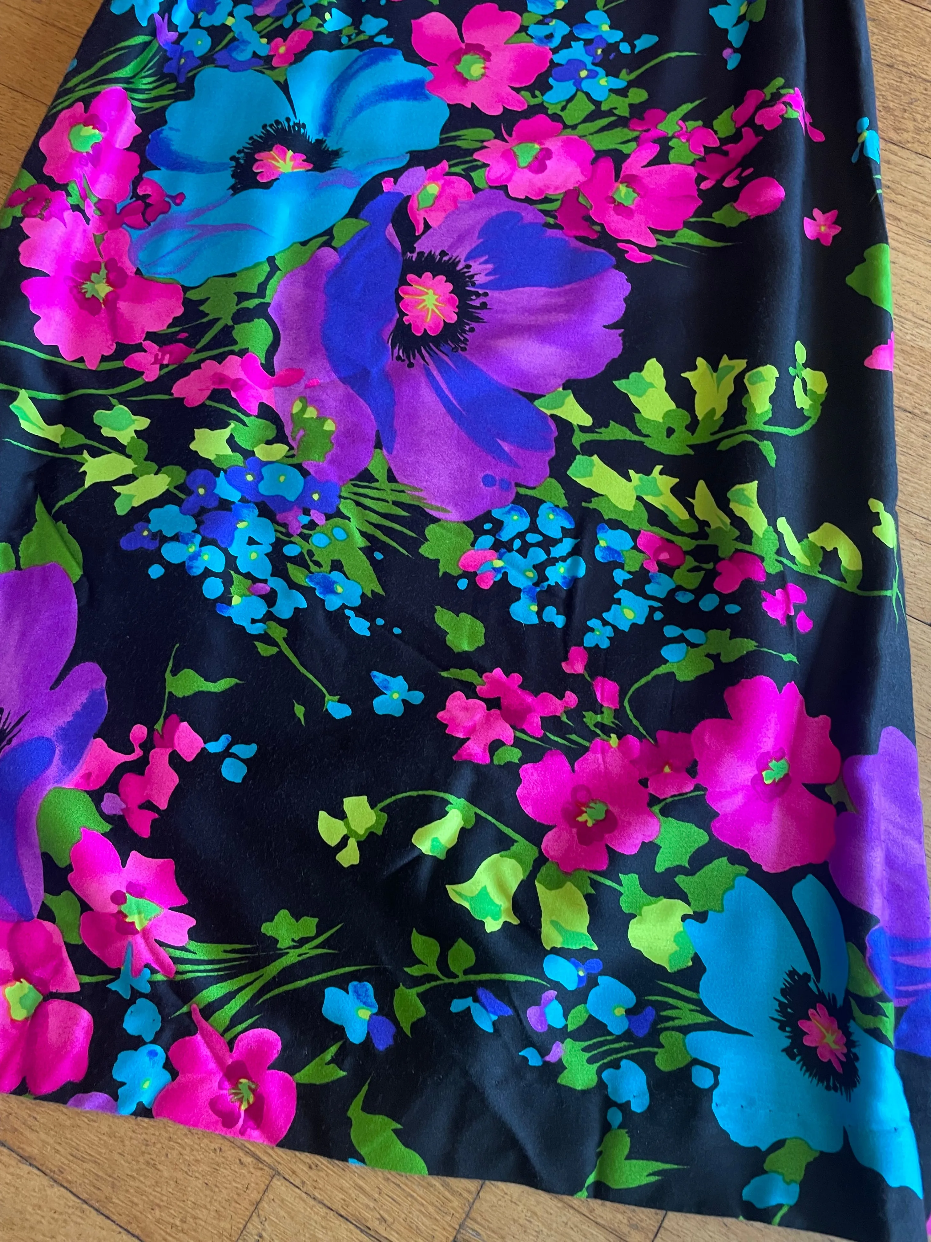 Fluorescent Floral Maxi Skirt