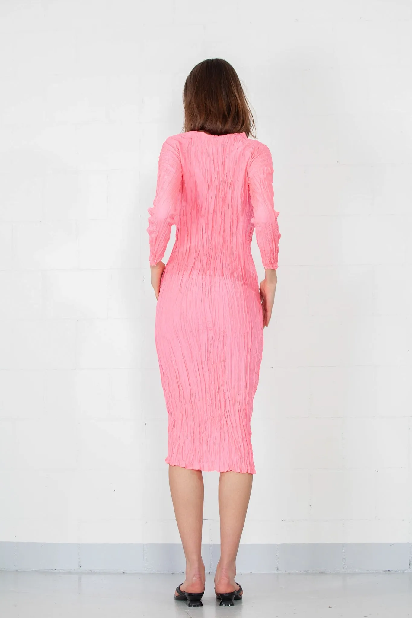 Elegant Pleated Fluoro Palma Dress