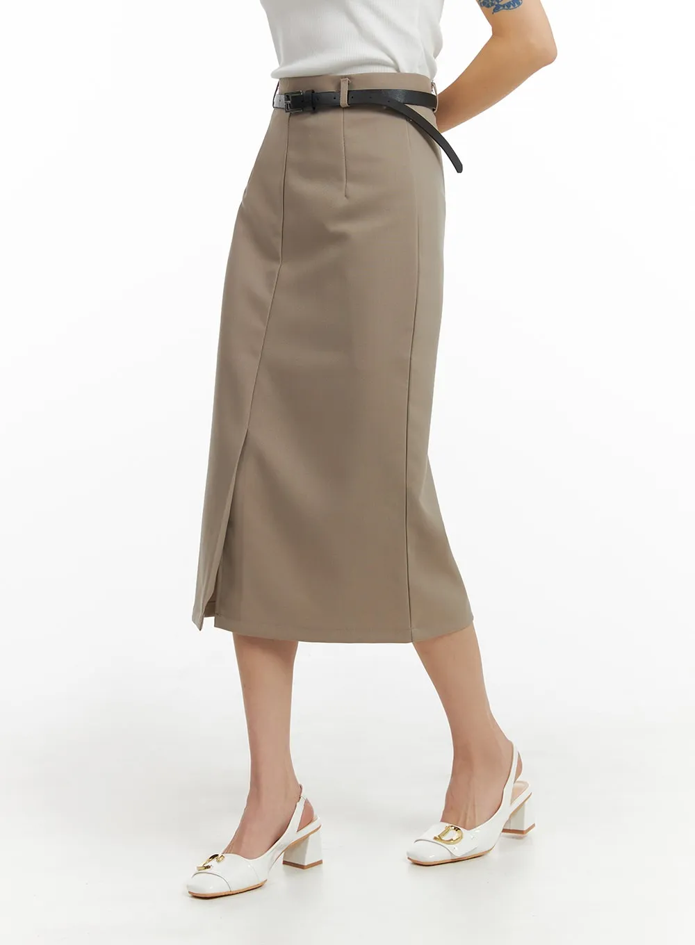 Front Split Maxi Skirt IM414