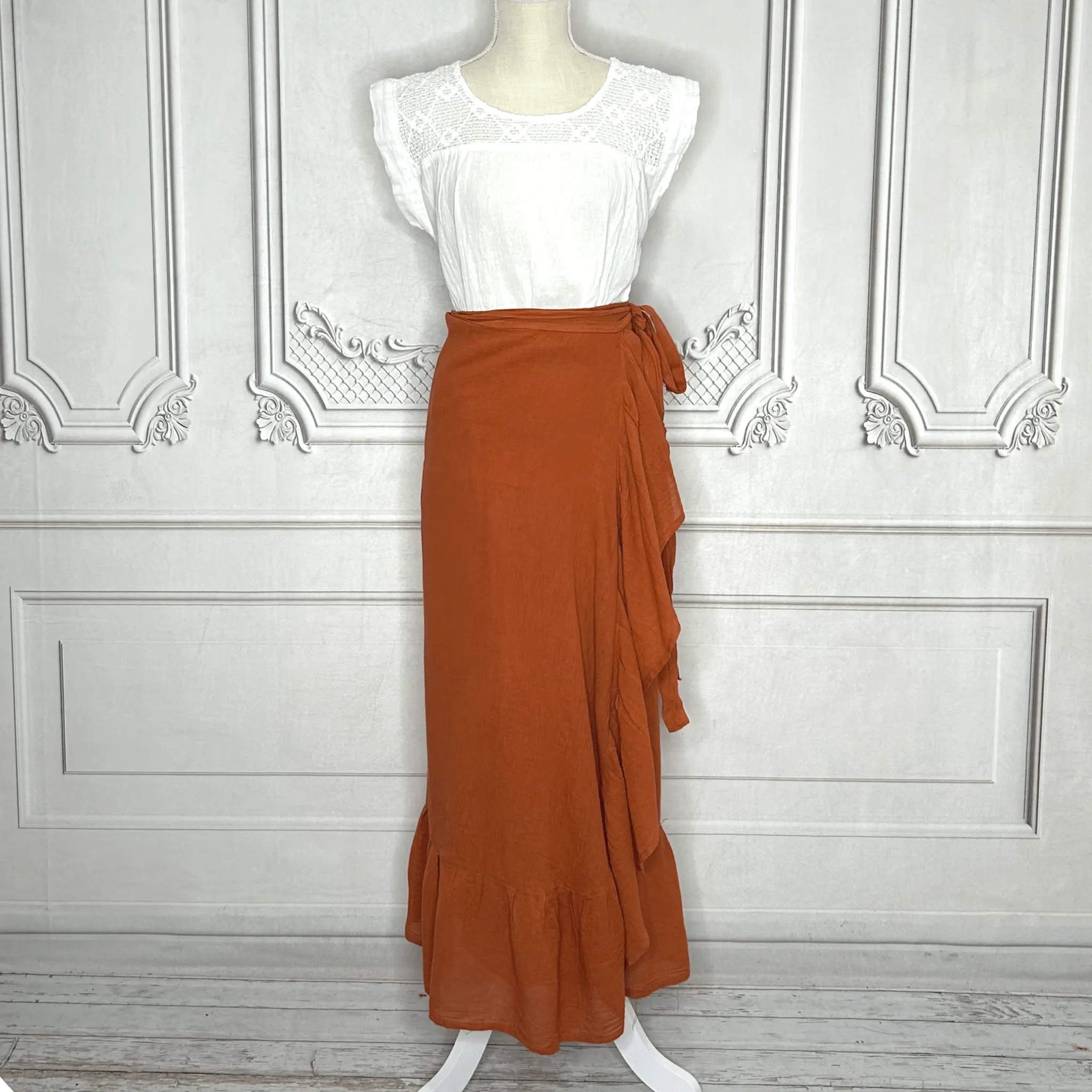 Gauze Wrap-Around Skirt