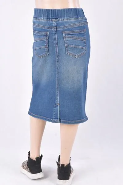 GIRLS Classic Waistband Denim Skirt (Vintage)- FINAL SALE