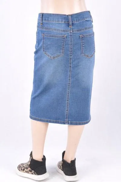 GIRLS Emily Wash Denim Skirt (Indigo)