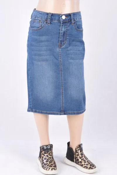 GIRLS Emily Wash Denim Skirt (Indigo)