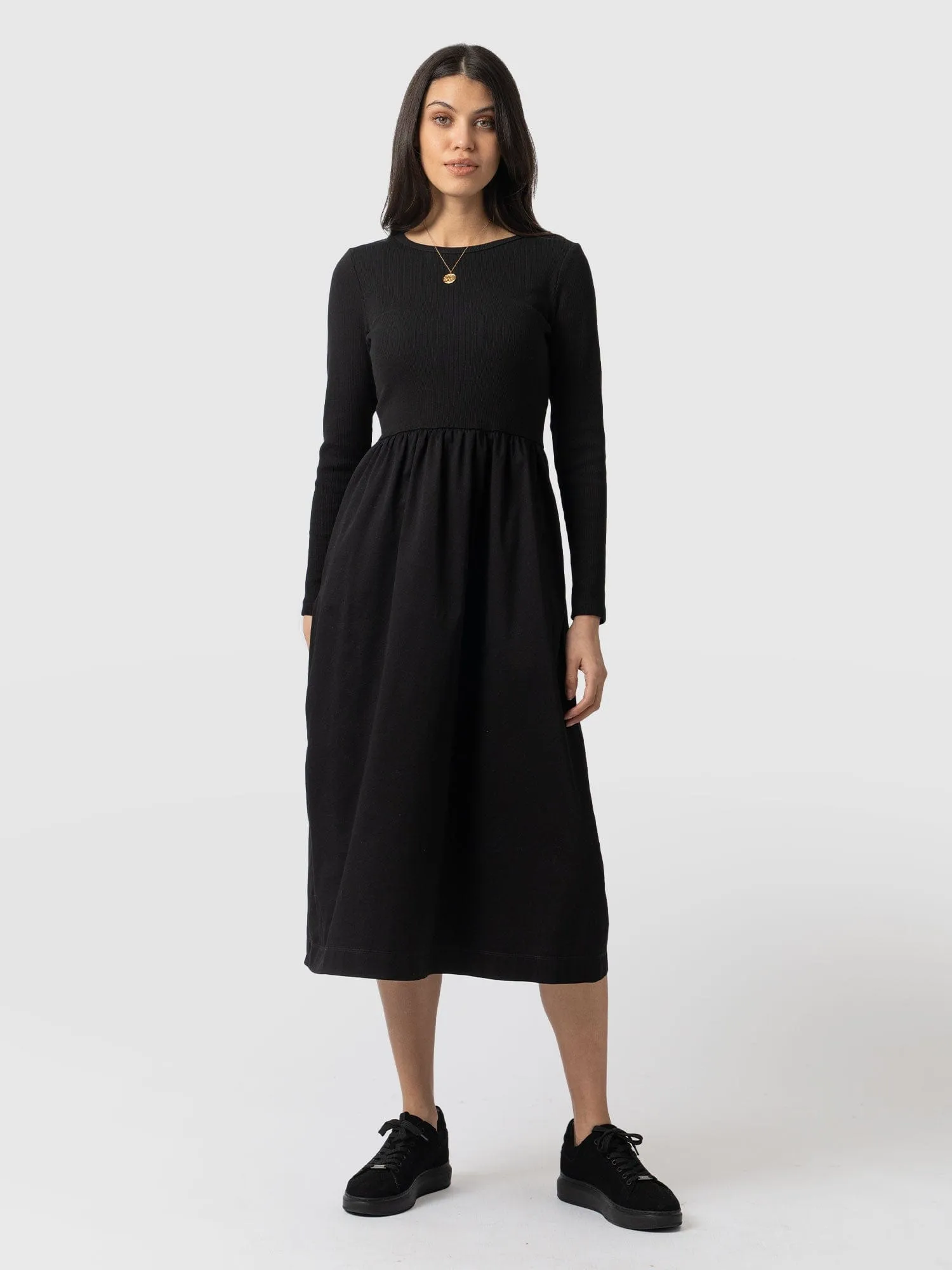 Ivy Full Skirt Dress - Black