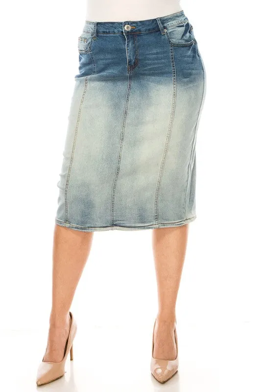 Jennifer Blush Wash Stretch Jean Skirt