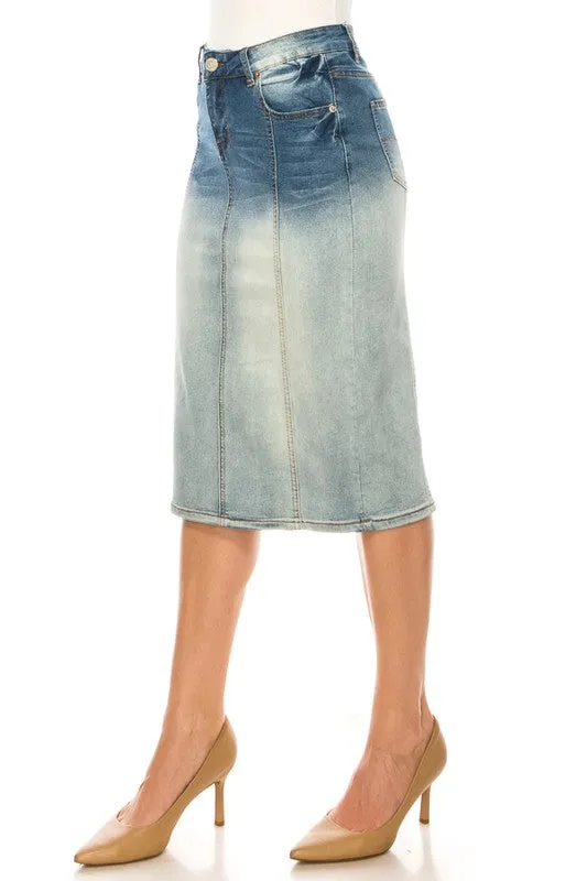 Jennifer Blush Wash Stretch Jean Skirt