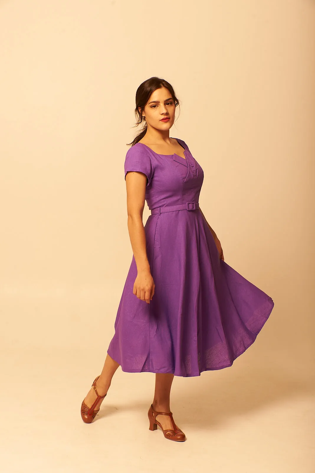 Juliet Cross Collar Lilac Dress