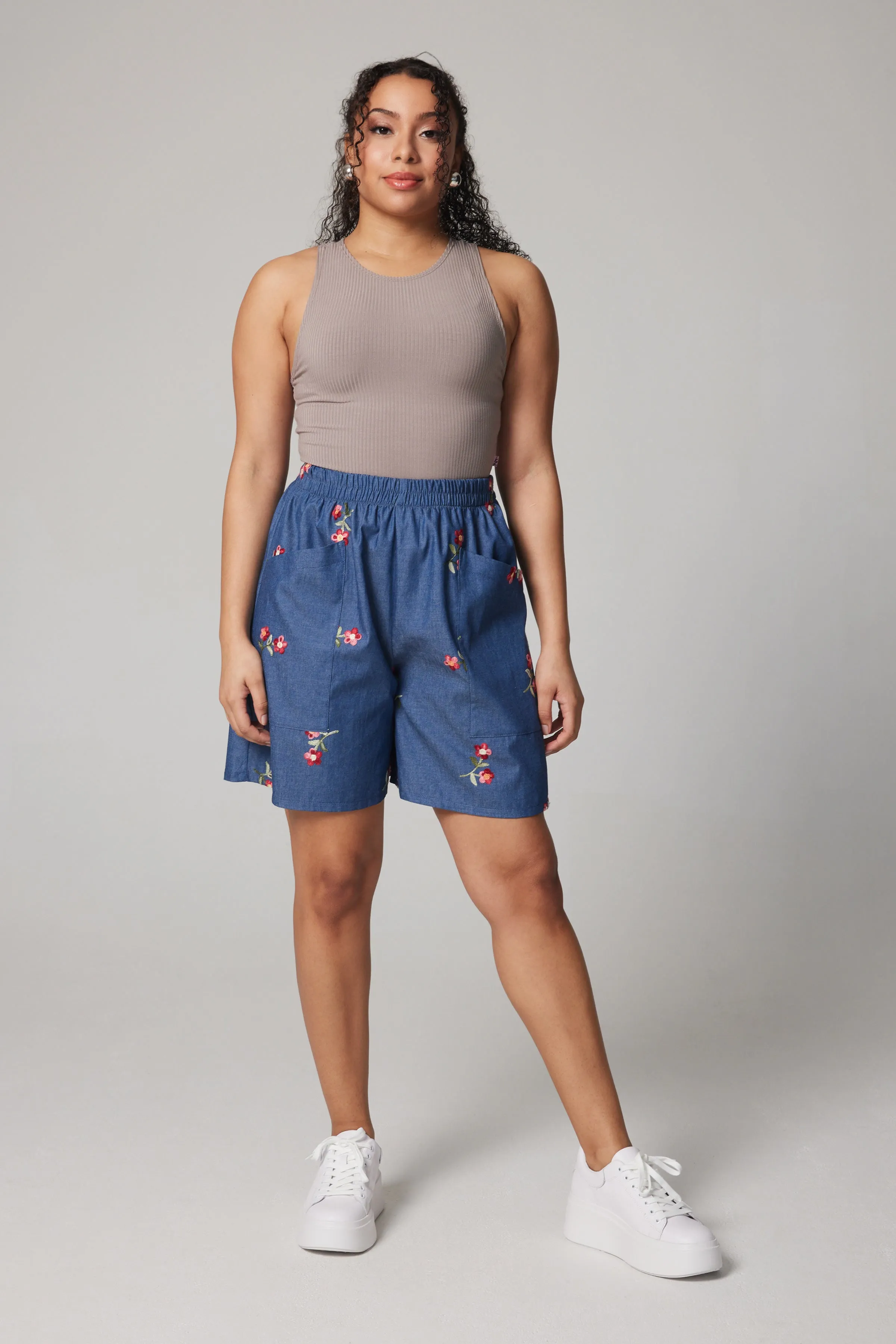 Linen Shorts - Denim