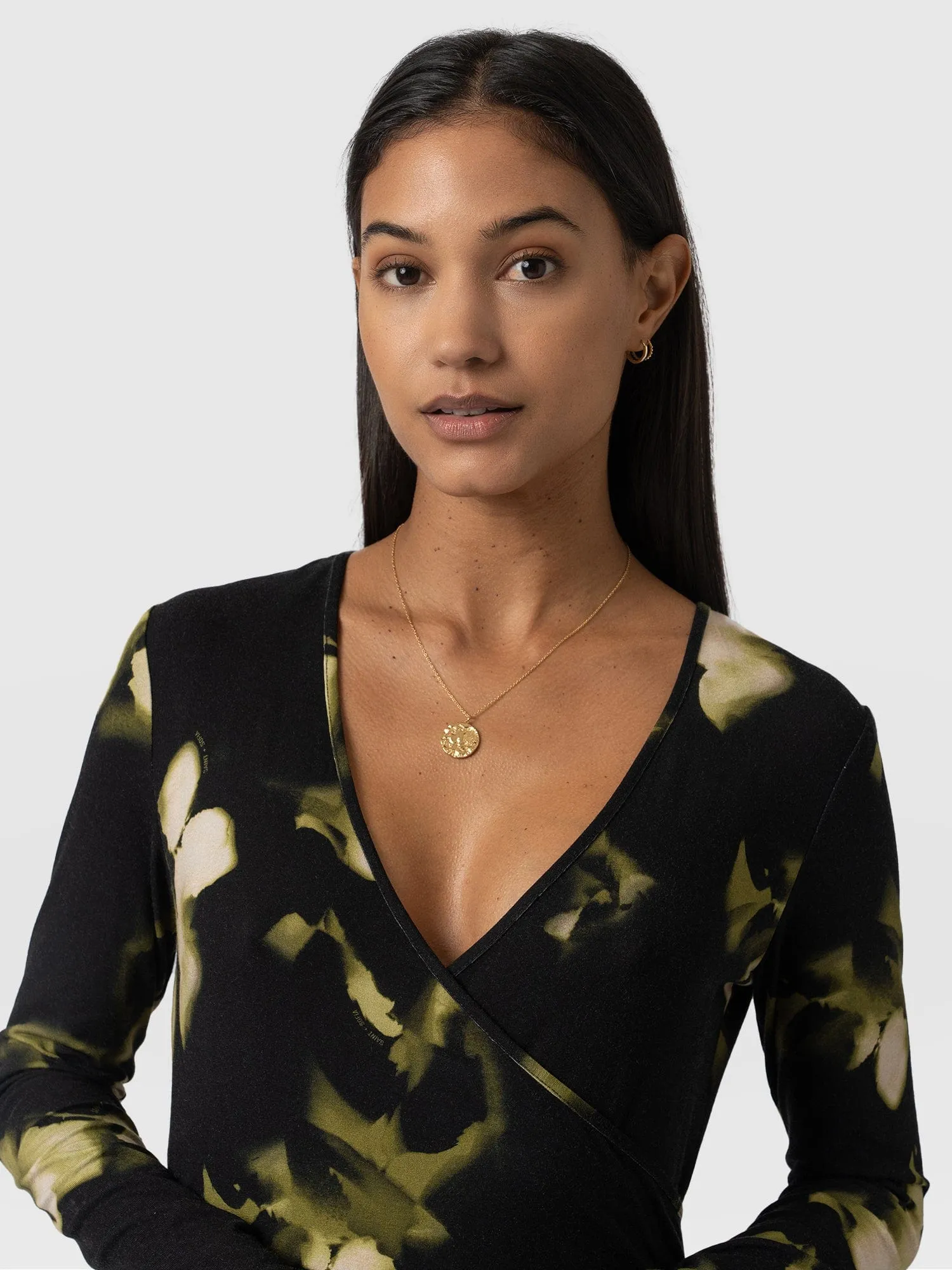 Maggie Wrap Dress - Green Aurora