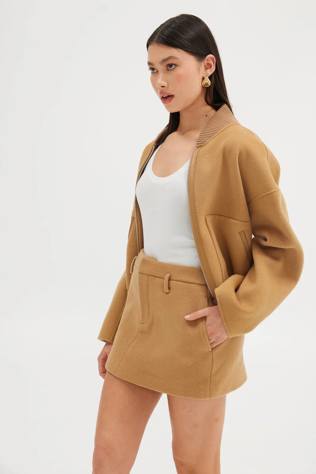 Mara Mini Skirt - Walnut