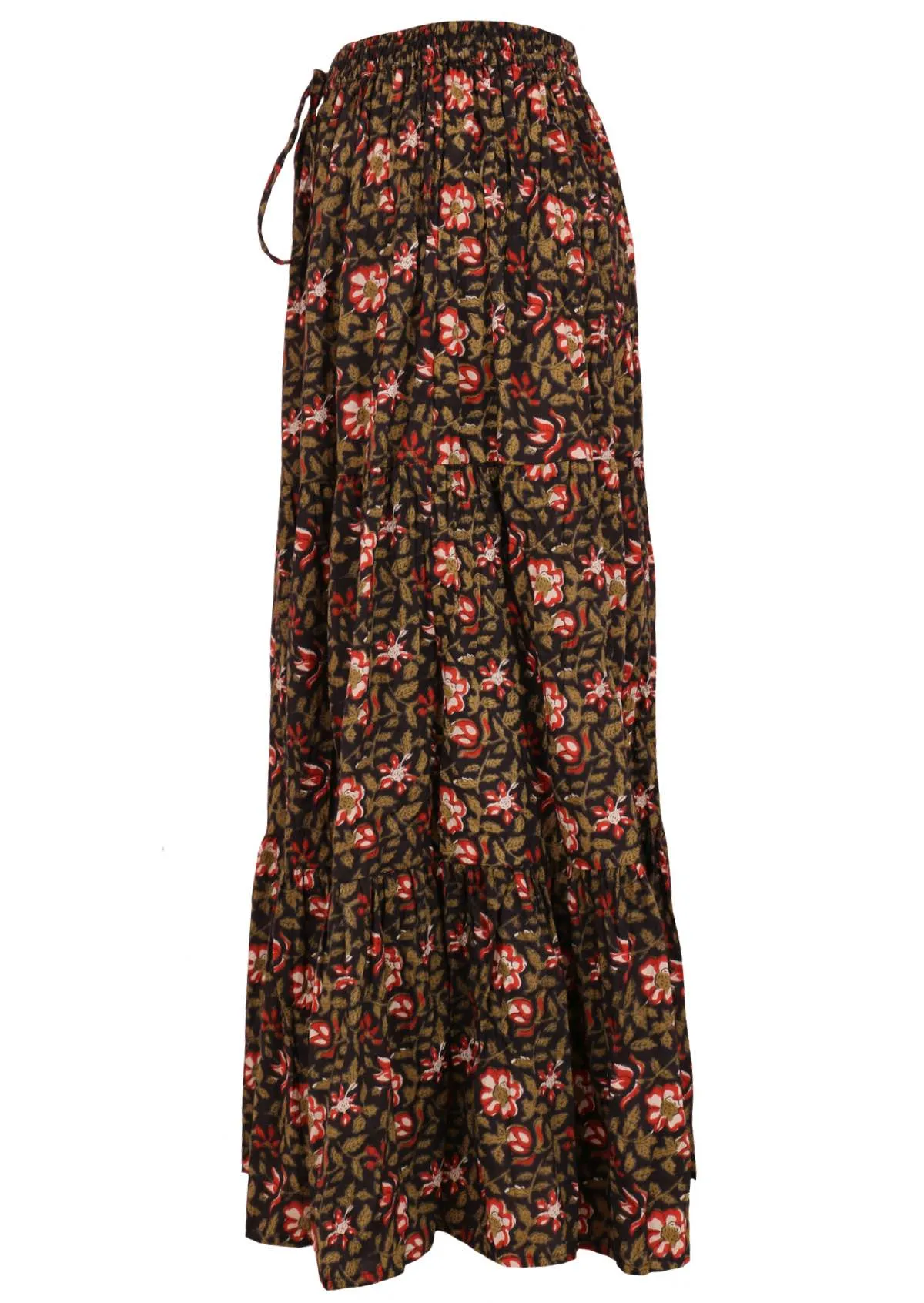 Floral Wild Rose Maxi Skirt - Bohemian Chic Womens Fashion