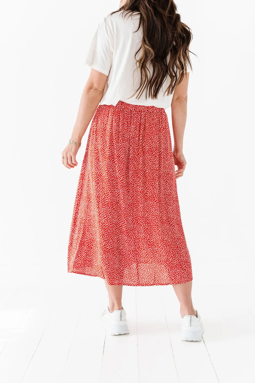 Michele Midi Skirt in Red