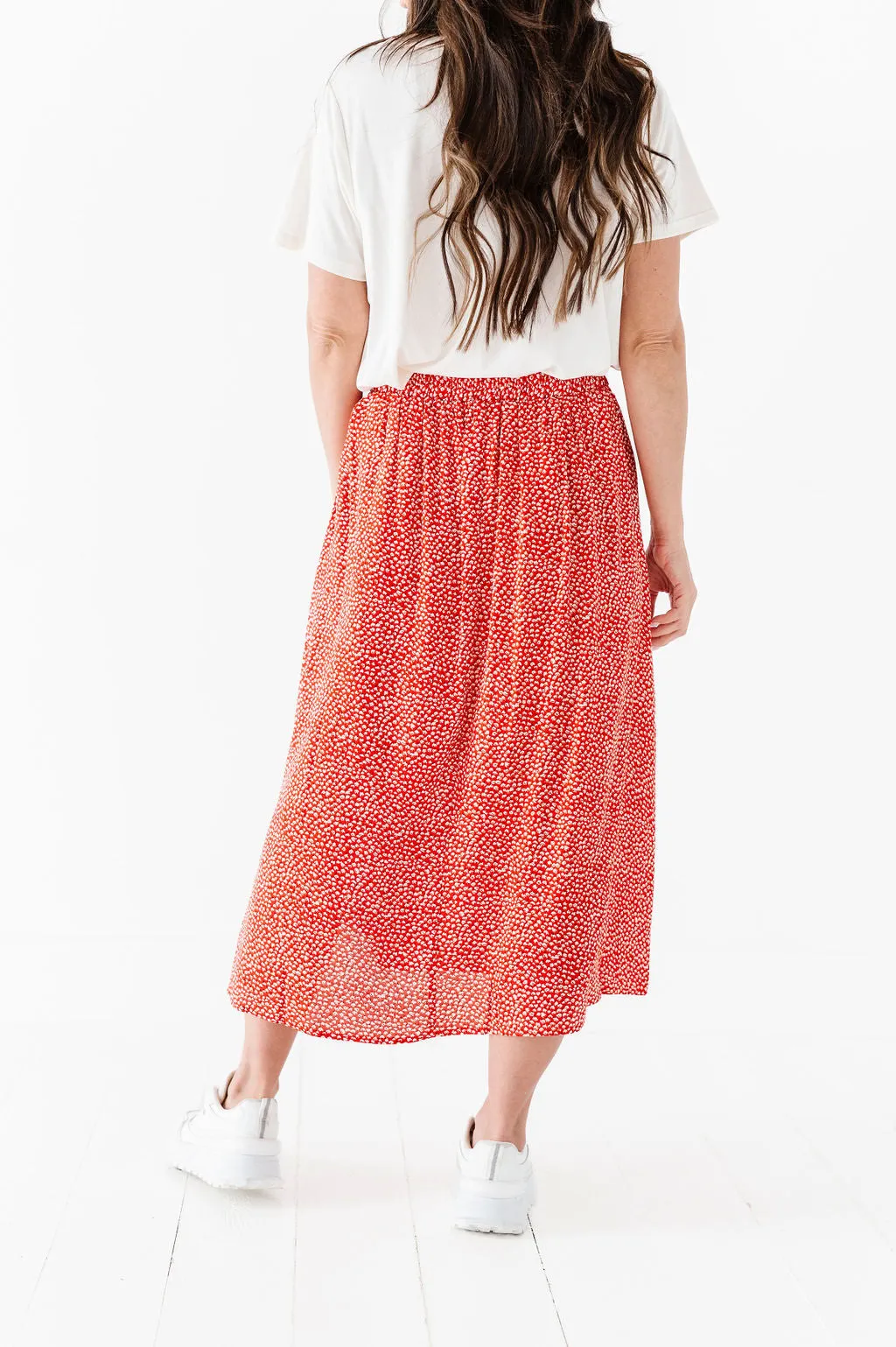 Michele Midi Skirt in Red