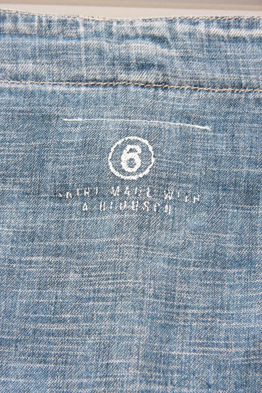 MM6 MAISON MARGIELA LINEN DENIM BUTTON SKIRT