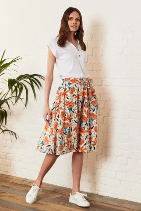 Nomads - Floral Skirt - White