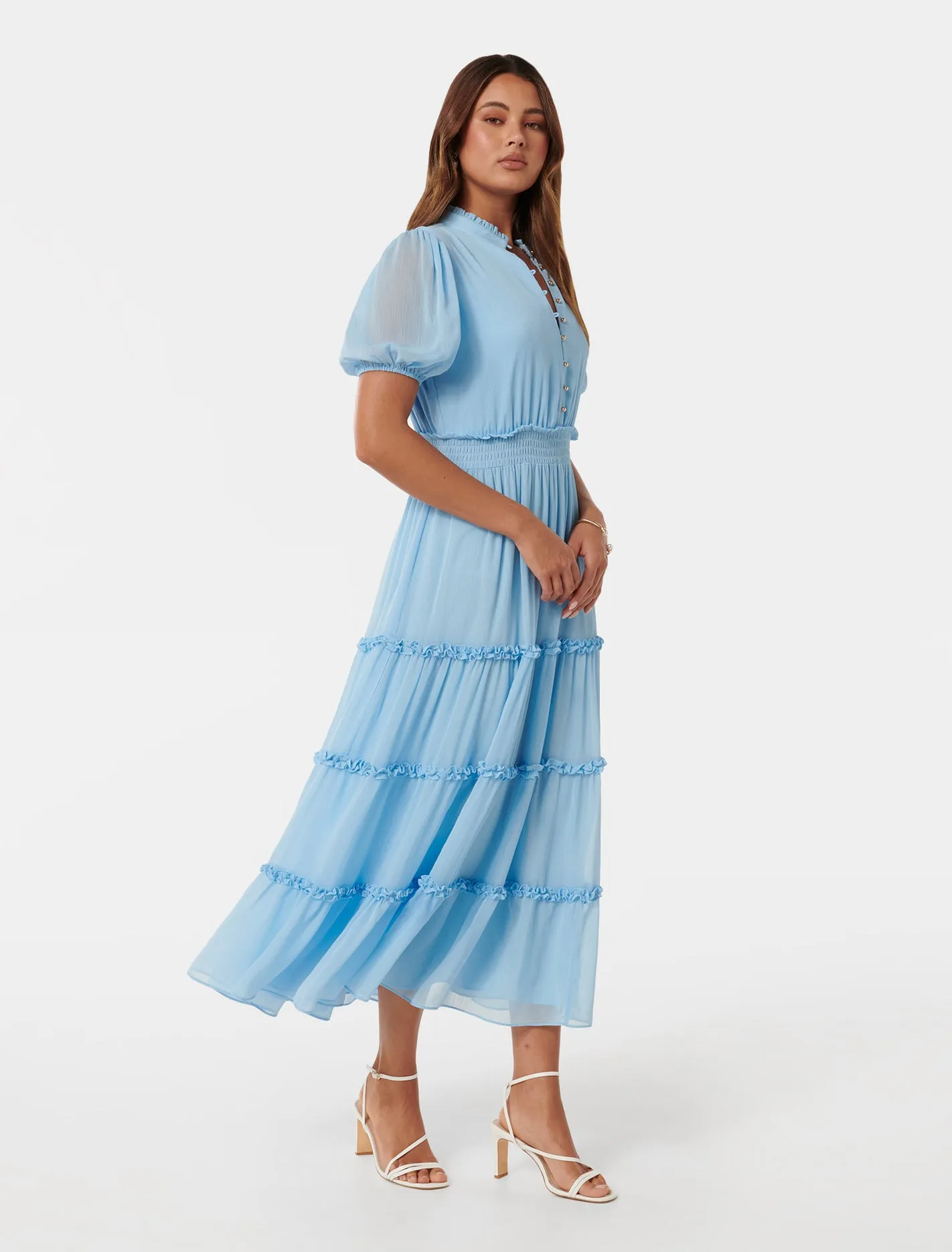 Nora Frill Tier Midi Dress