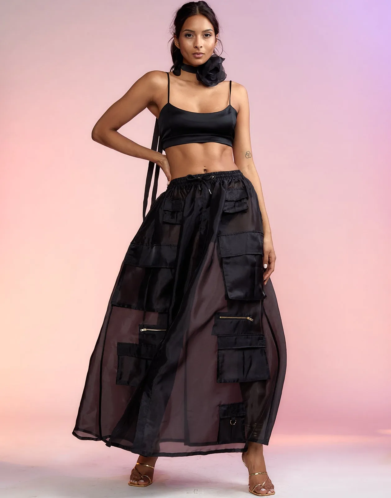 Organza Cargo Skirt