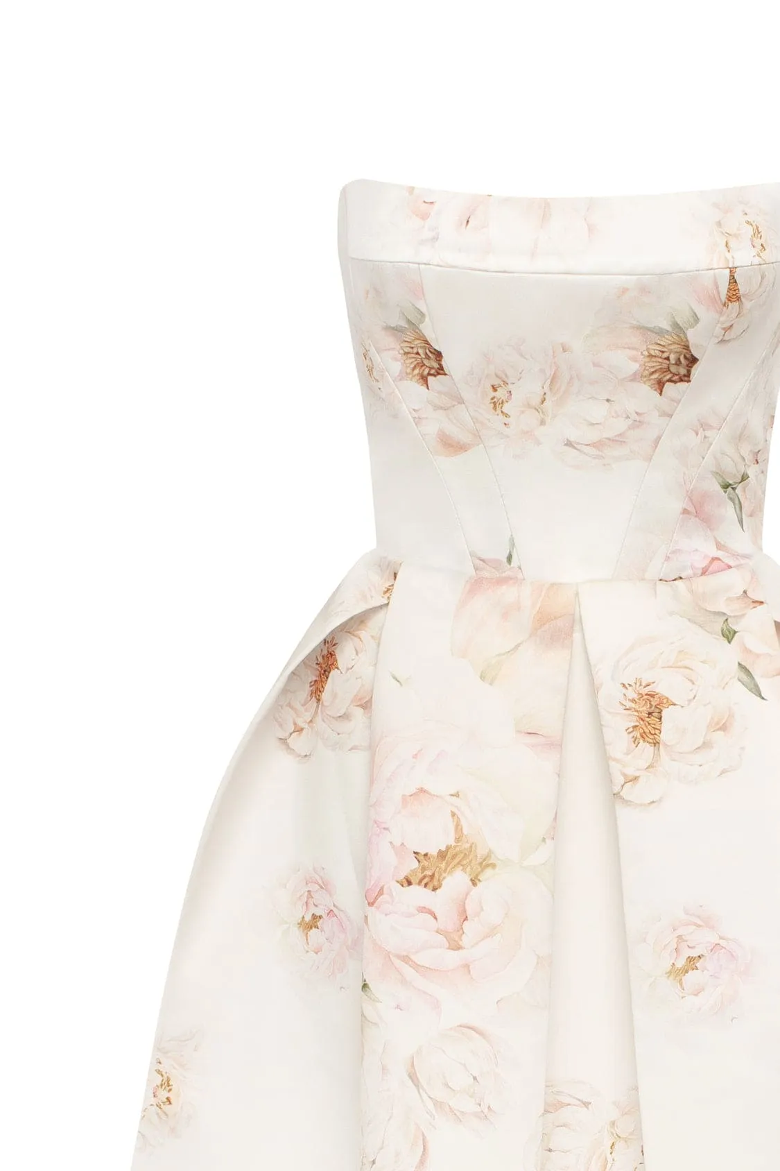 Pink peony corset midi dress, Garden of Eden