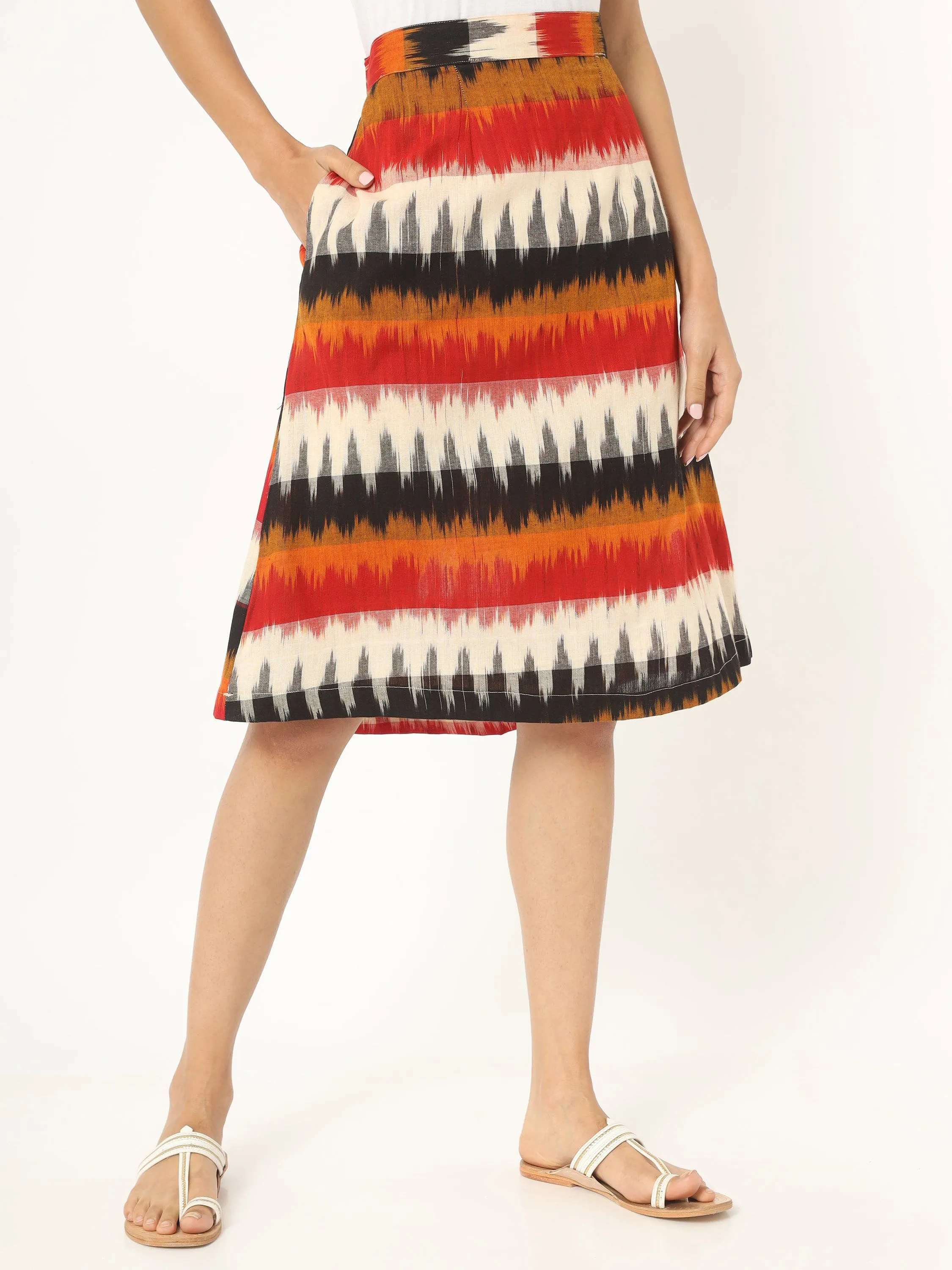 Red Ikat Skirt