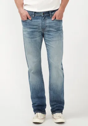 Relaxed Straight Driven Men's Jeans in Sanded Blue - BM22641