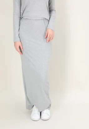 Ribbed Maxi Skirt / Grey