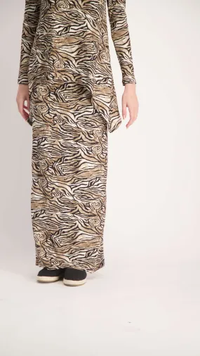 Ribbed Maxi Skirt / Leopard