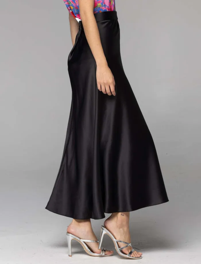 Rock Steady Satin Skirt (Black)