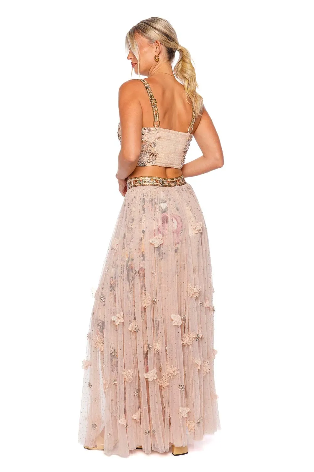 Rose Garden Revolution Lace Tulle Maxi Skirt