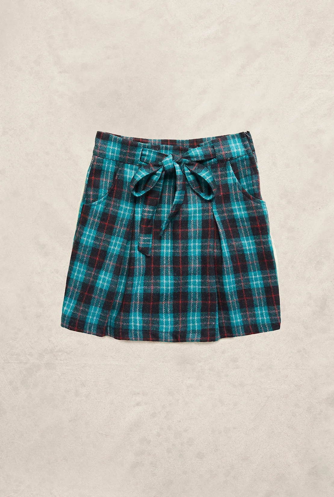 Sadie Plaid Wool Mini Skirt