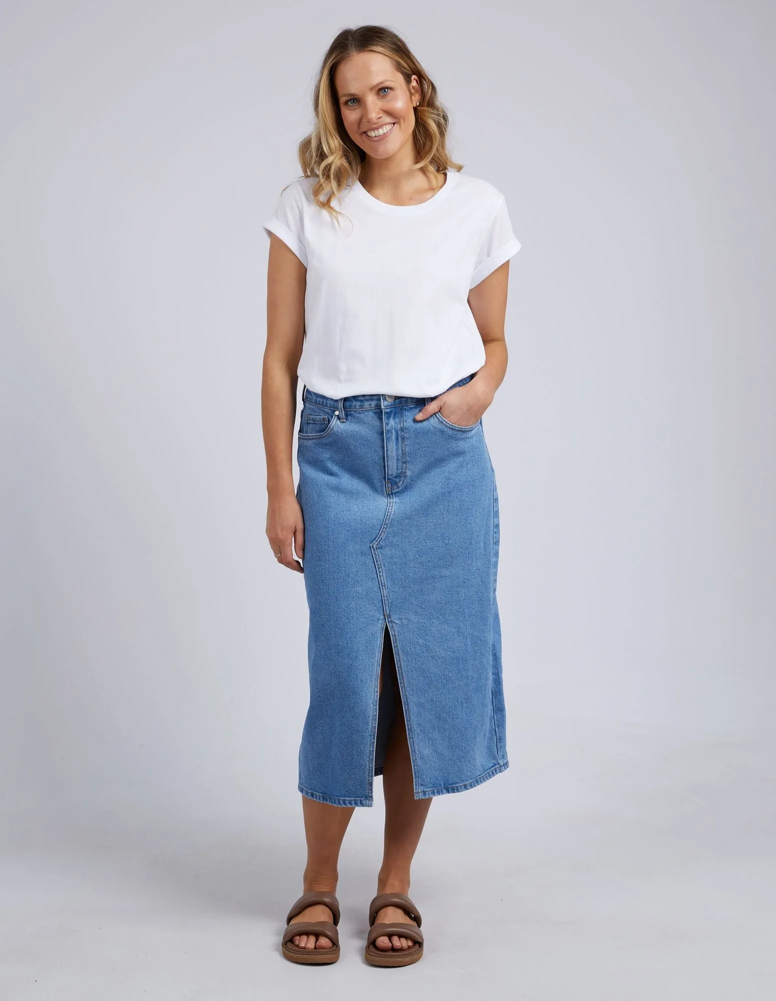 Scout Midi Skirt (Mid Blue)