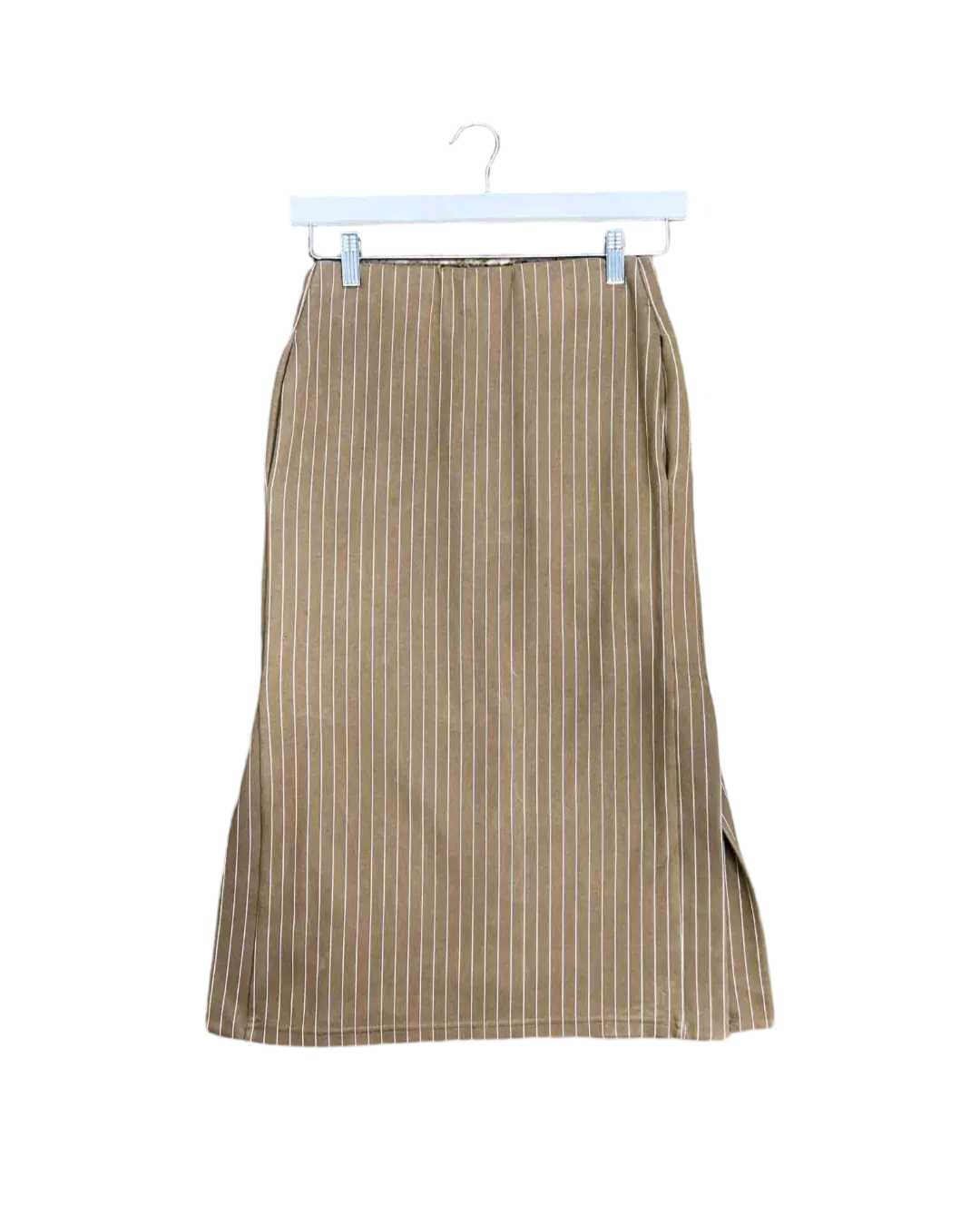 Size 8 - Pageant Hang Tough Olive Pinstripe Skirt