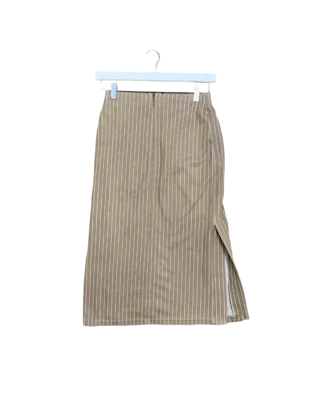 Size 8 - Pageant Hang Tough Olive Pinstripe Skirt