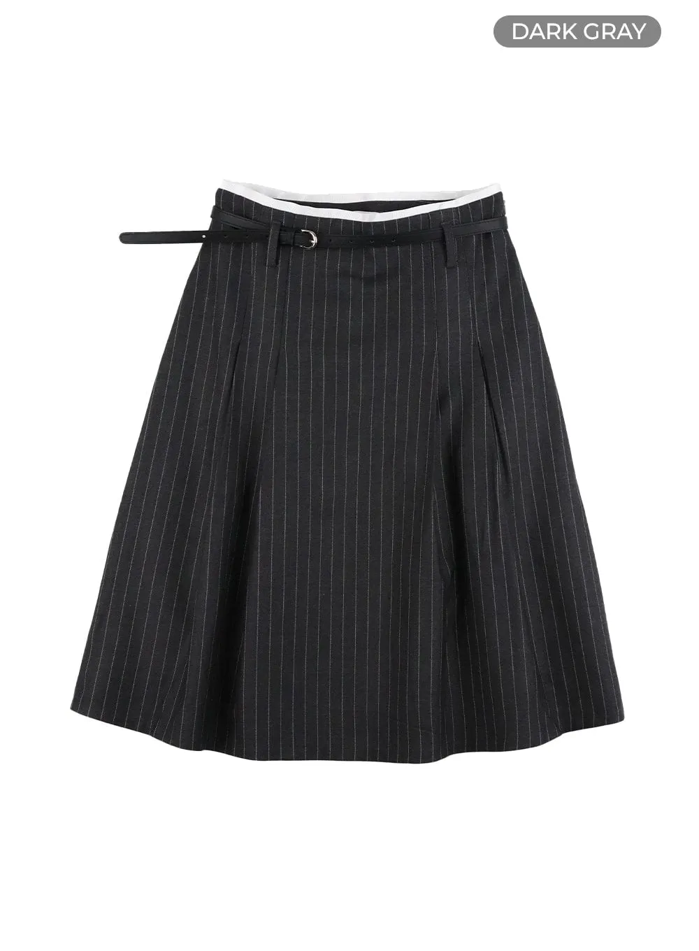 Stripe Pintuck Midi Skirt CA409