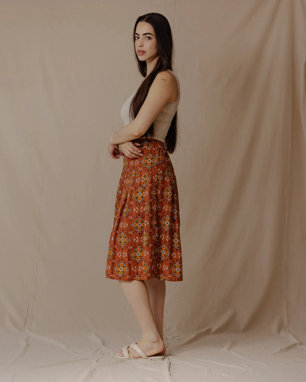 Suri Midi Skirt In Cinnamon