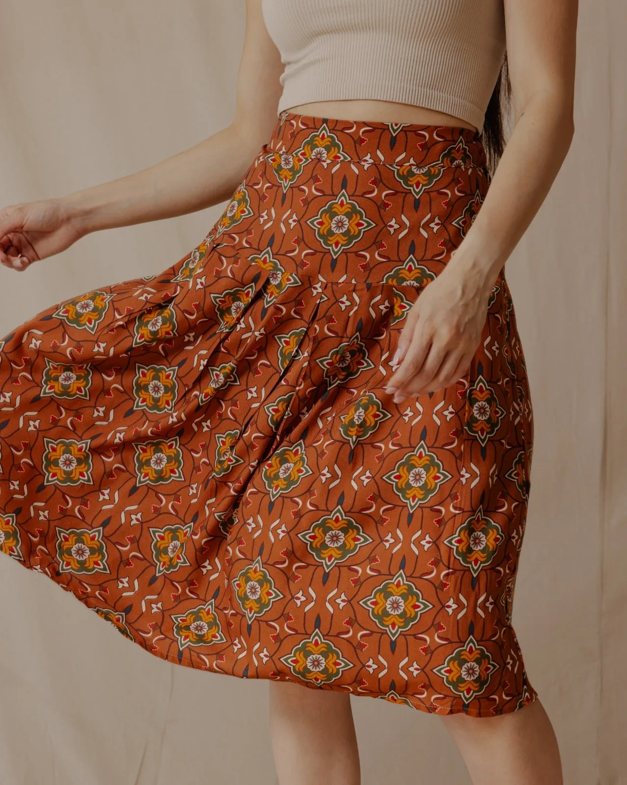 Suri Midi Skirt In Cinnamon