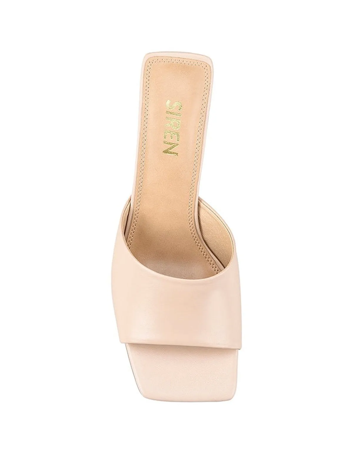 Teepee Block Heel Mules - Nude Leather