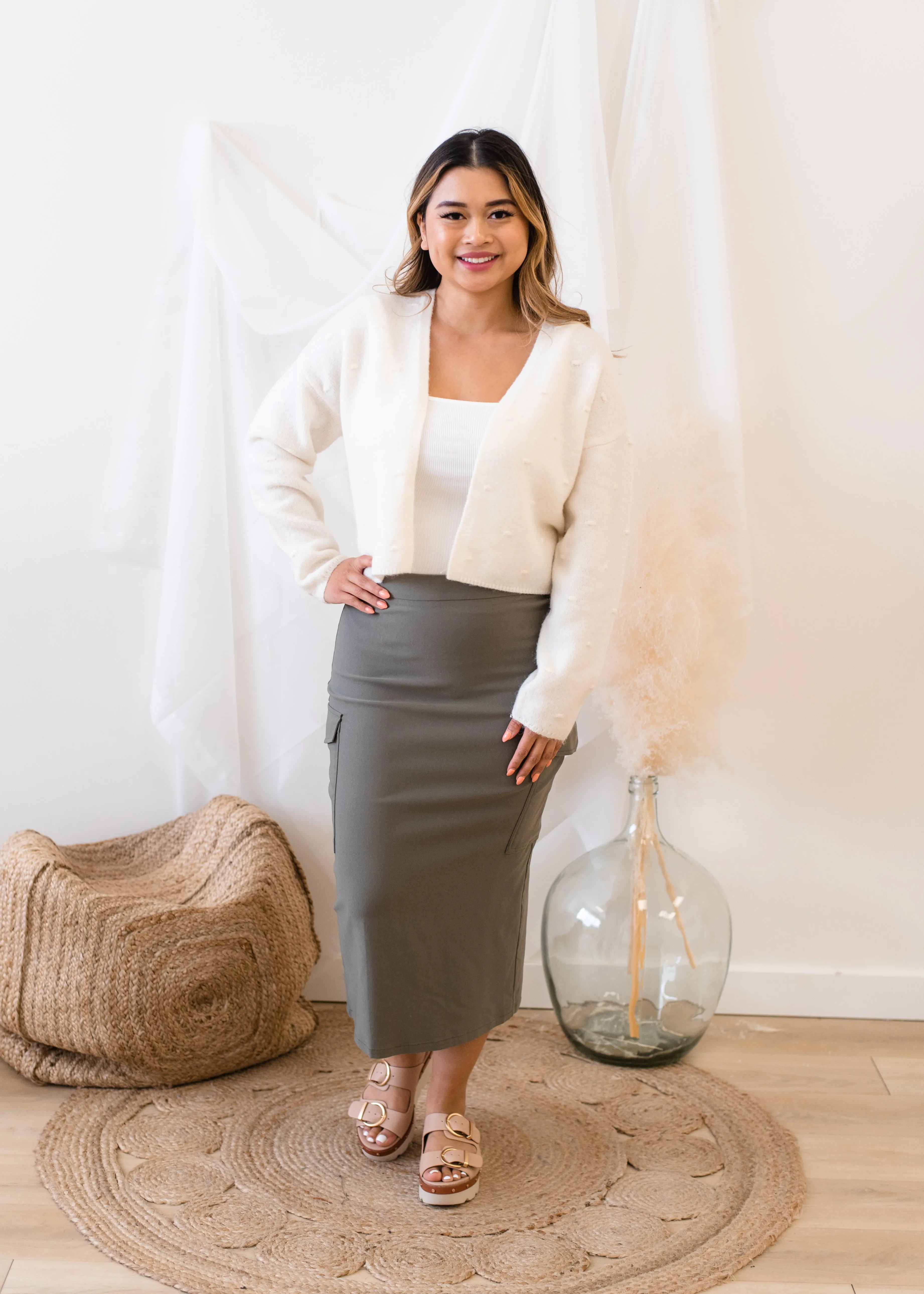 The Janelle Cargo Midi Skirt