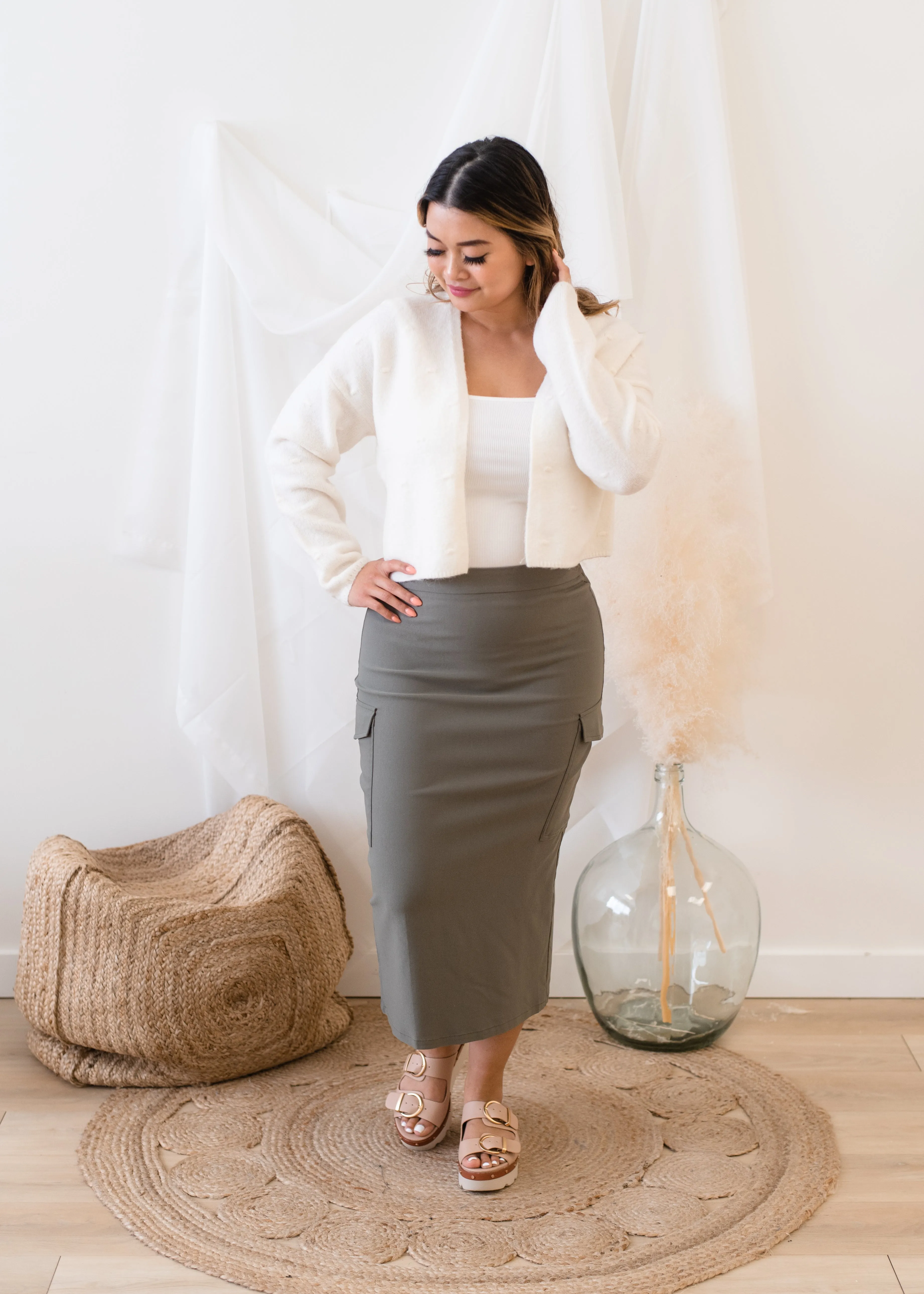 The Janelle Cargo Midi Skirt