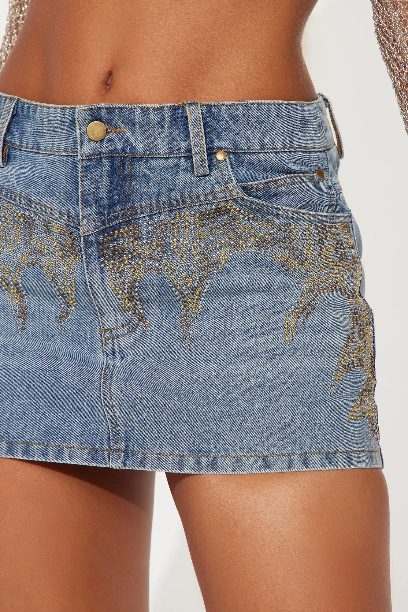 The Show Goes On Denim Mini Skirt - Medium Wash