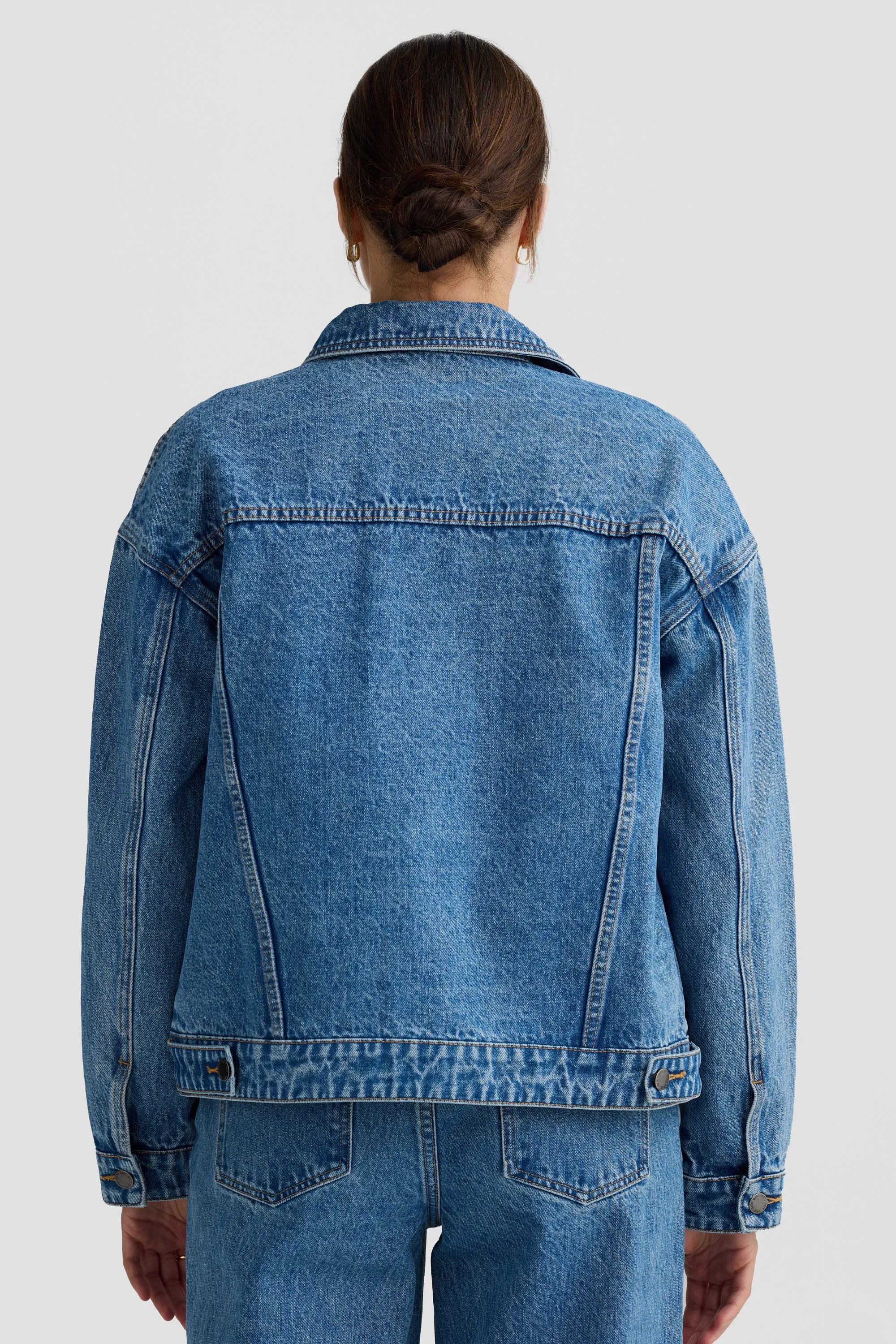 Willow Boxy Denim Jacket Mid Blue