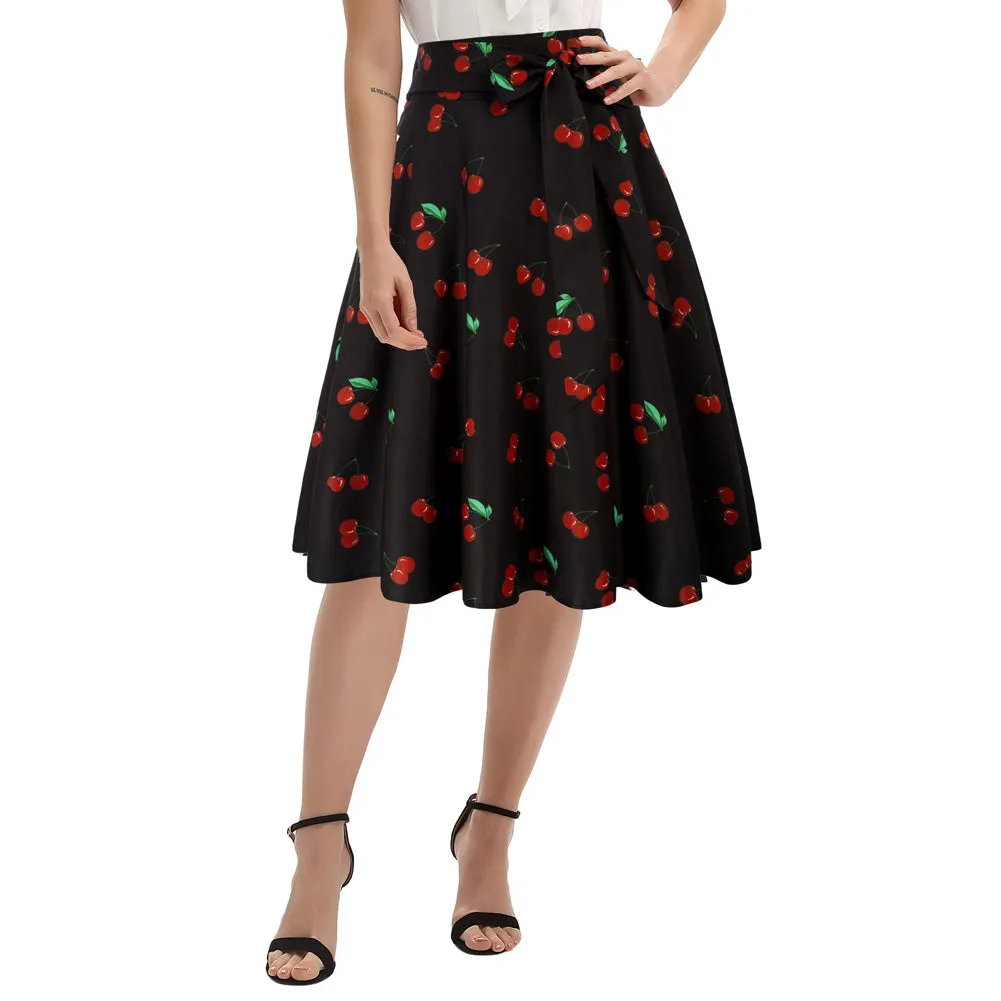 Women's High Waist A-Line Pockets Skirt